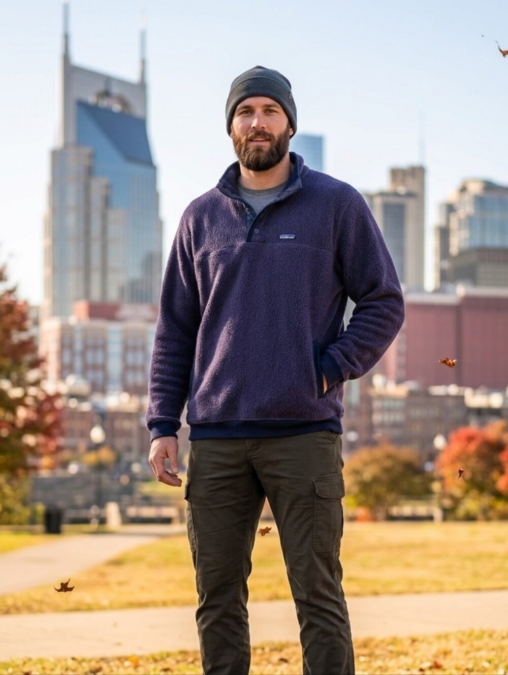 Patagonia Men's Shearling Button Fleece Pullover Navy XXL